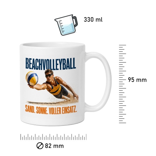 Tasse »BEACHVOLLEYBALL – Sand. Sonne. Voller Einsatz.«