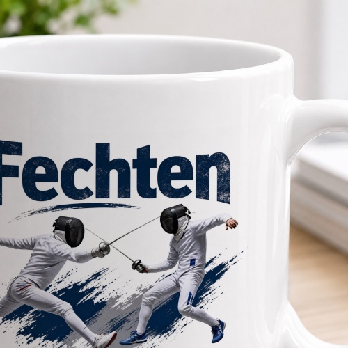 Tasse »Fechten – Schnell denken. Präzise treffen.«