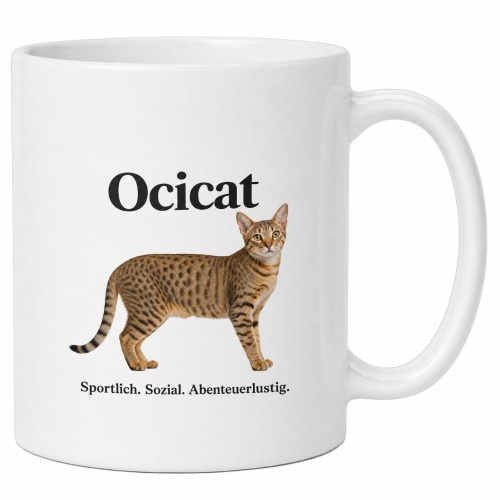 Tasse »Ocicat – Sportlich. Sozial....