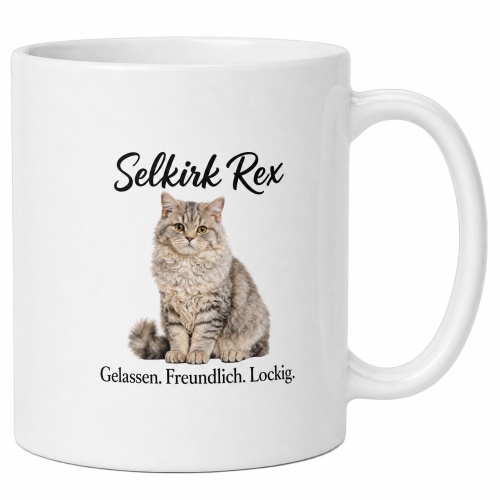 Tasse »Selkirk Rex – Gelassen. Freundlich....