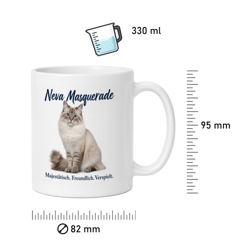 Tasse »Neva Masquerade – Majestätisch. Freundlich. Verspielt.«