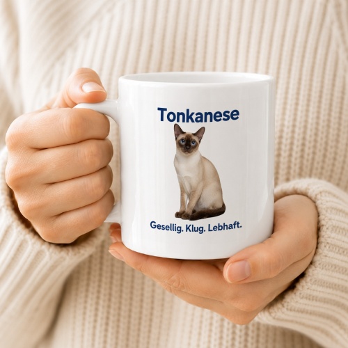 Tasse »Tonkansese – Gesellig. Klug. Lebhaft.«