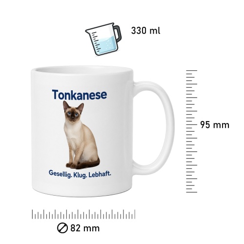Tasse »Tonkansese – Gesellig. Klug. Lebhaft.«