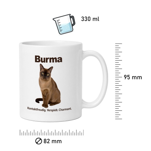 Tasse »Burma – Kontaktfreudig. Verspielt. Charmant.«
