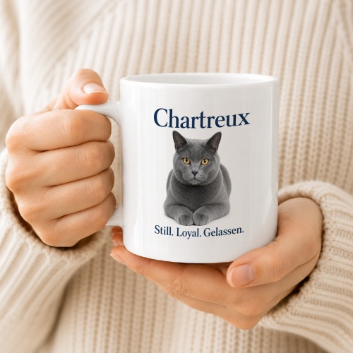 Tasse »Chartreux – Still. Loyal. Gelassen.«