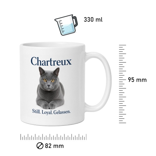 Tasse »Chartreux – Still. Loyal. Gelassen.«