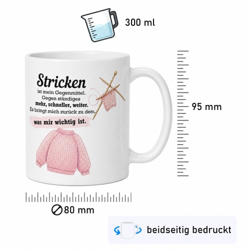Tasse »Stricken ist Entspannung«