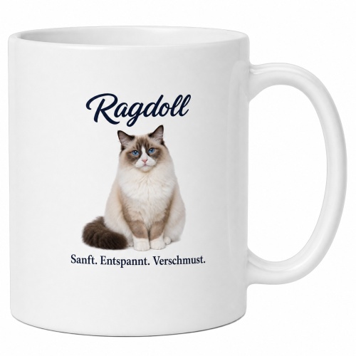 Tasse »Ragdoll – Sanft. Entspannt....