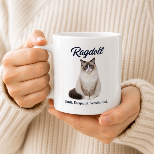 Tasse »Ragdoll – Sanft. Entspannt. Verschmust.«