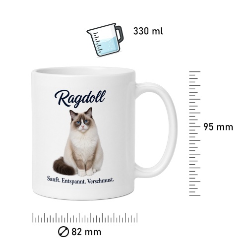 Tasse »Ragdoll – Sanft. Entspannt. Verschmust.«