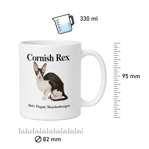 Tasse »Cornish Rex – Aktiv. Elegant. Menschenbezogen.«