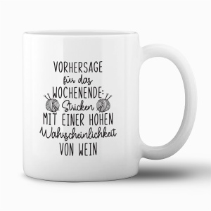 Tasse "Stricken mit Wein"