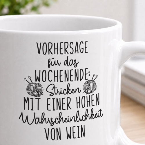 Tasse »Stricken mit Wein«