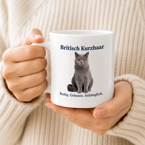 Tasse »Britisch Kurzhaar – Ruhig. Gelassen. Anhänglich.«