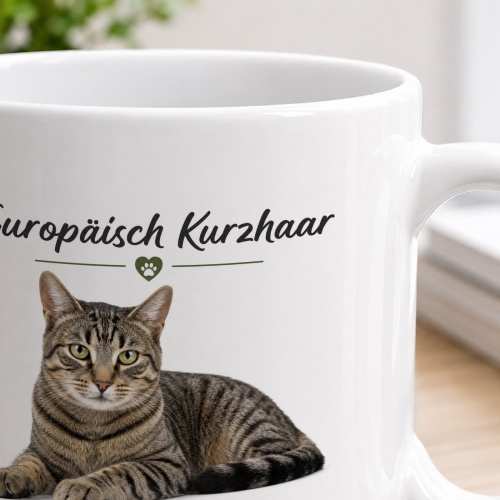 Tasse »Europäisch Kurzhaar – Ausgeglichen. Natürlich.«