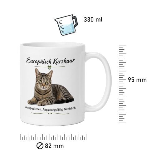 Tasse »Europäisch Kurzhaar – Ausgeglichen. Natürlich.«