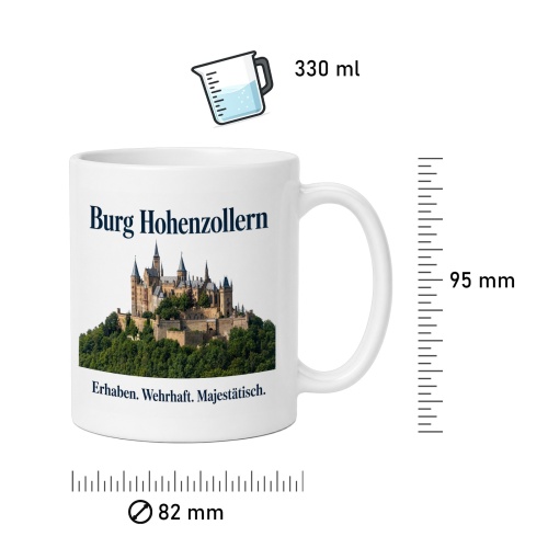 Tasse »Burg Hohenzollern – Erhaben. Wehrhaft. Majestätisch.«