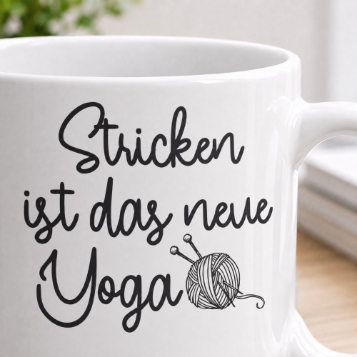 Tasse »Stricken ist Yoga«
