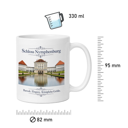 Tasse »Schloss Nymphenburg – Barock. Eleganz. Königlich.«