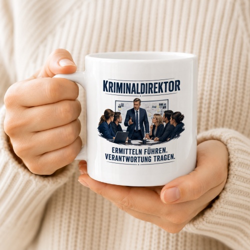 Tasse »Kriminaldirektor – Ermitteln. Führen. Verantwortung tragen.«