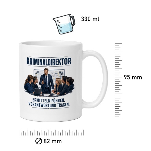 Tasse »Kriminaldirektor – Ermitteln. Führen. Verantwortung tragen.«