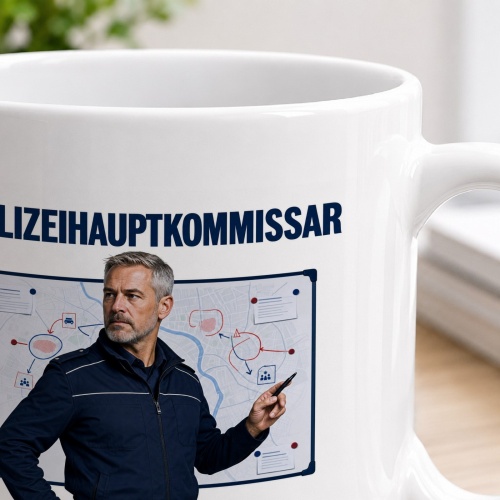 Tasse »Polizeihauptkommissar – Überblick. Entscheidung. Verantwortung.«