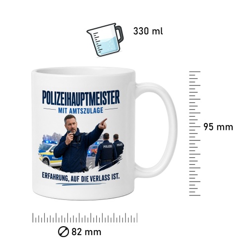 Tasse »Polizeihauptmeister mit Amtszulage«