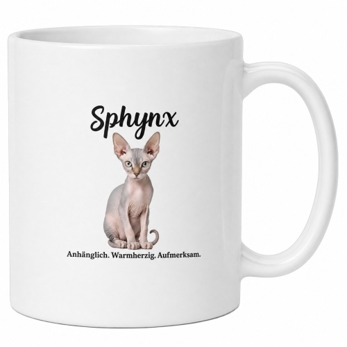 Tasse »Sphynx – Anhänglich. Warmherzig....