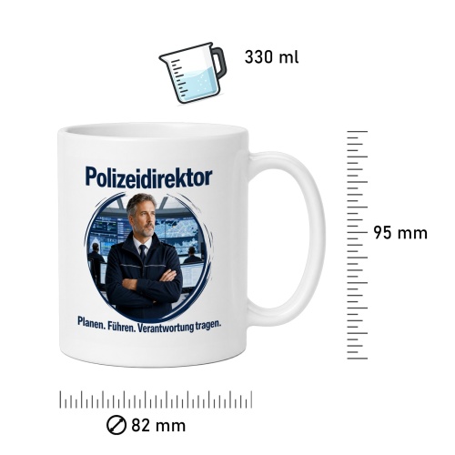 Tasse »Polizeidirektor – Planen. Führen. Verantwortung tragen.«