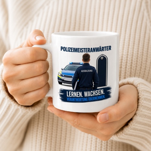 Tasse »Polizeimeisteranwärter – Lernen. Wachsen.«