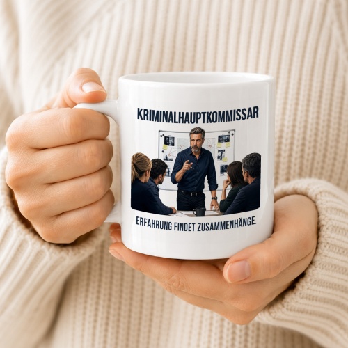 Tasse »Kriminalhauptkommissar – Erfahrung findet Zusammenhänge«