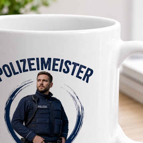 Tasse »Polizeimeister – Wachsam. Verlässlich. Einsatzbereit.«