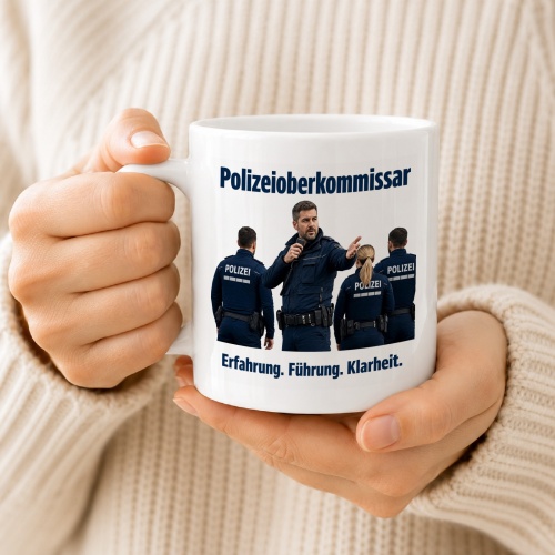 Tasse »Polizeioberkommissar – Erfahrung. Führung. Klarheit.«
