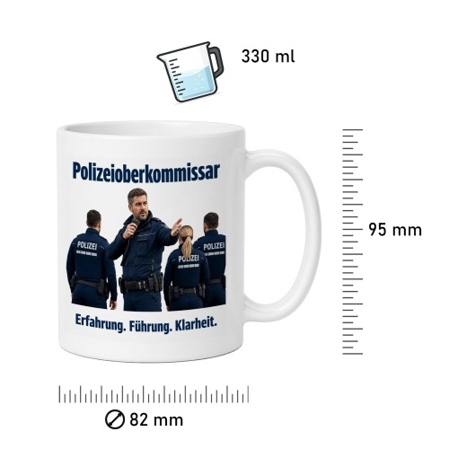 Tasse »Polizeioberkommissar – Erfahrung. Führung. Klarheit.«