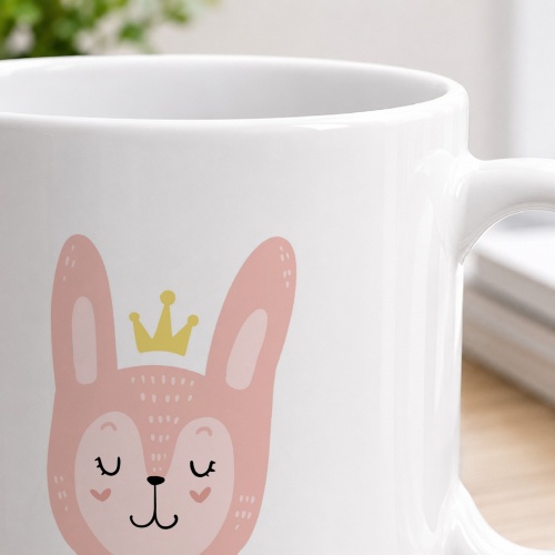 Tasse »Rosa Häschen mit Krone«