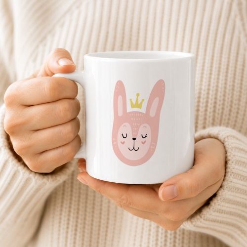 Tasse »Rosa Häschen mit Krone«