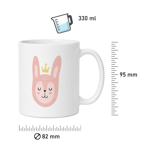 Tasse »Rosa Häschen mit Krone«