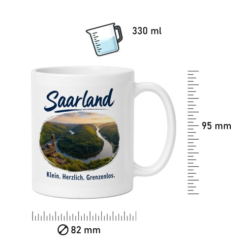 Tasse »Saarland – Klein. Herzlich. Grenzenlos.«