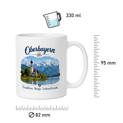 Tasse »Oberbayern – Tradition. Berge. Lebensfreude.«