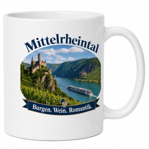 Tasse »Mittelrheintal – Burgen. Wein....