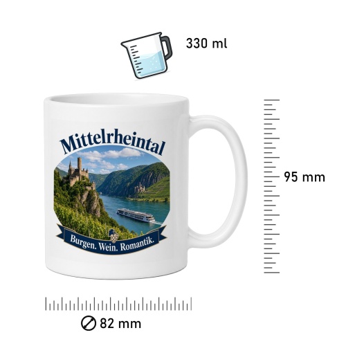 Tasse »Mittelrheintal – Burgen. Wein. Romantik.«