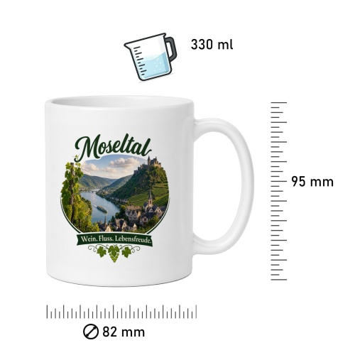 Tasse »Moseltal – Wein. Fluss. Lebensfreude.«