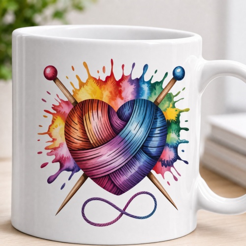 Tasse »Stricken mit Herz«