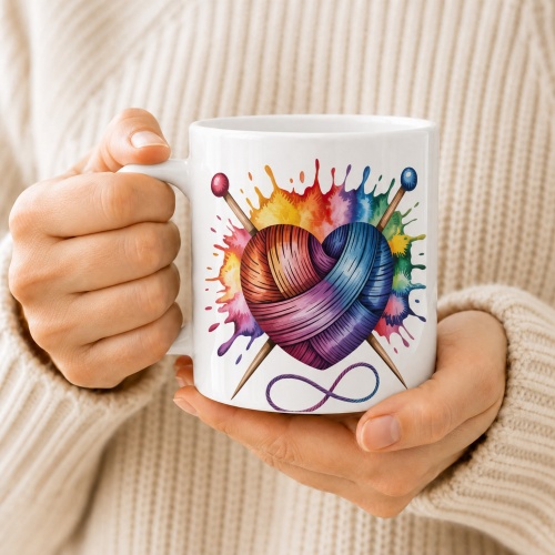 Tasse »Stricken mit Herz«