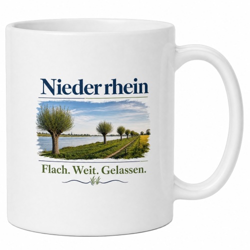 Tasse »Niederrhein – Flach. Weit....
