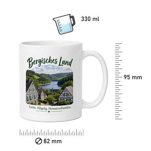 Tasse »Bergisches Land – Grün. Hügelig. Heimatverbunden.«