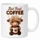 Tasse »But First Coffee« mit Häkel-Kuh-Motiv