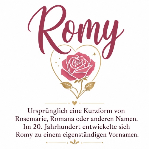 Tasse »Romy Namensdefinition & Rose«