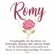Tasse »Romy Namensdefinition & Rose«