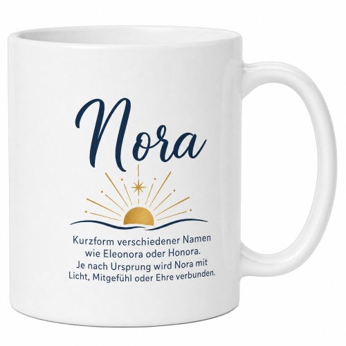 Tasse »Nora – Bedeutung & Namensmotiv«